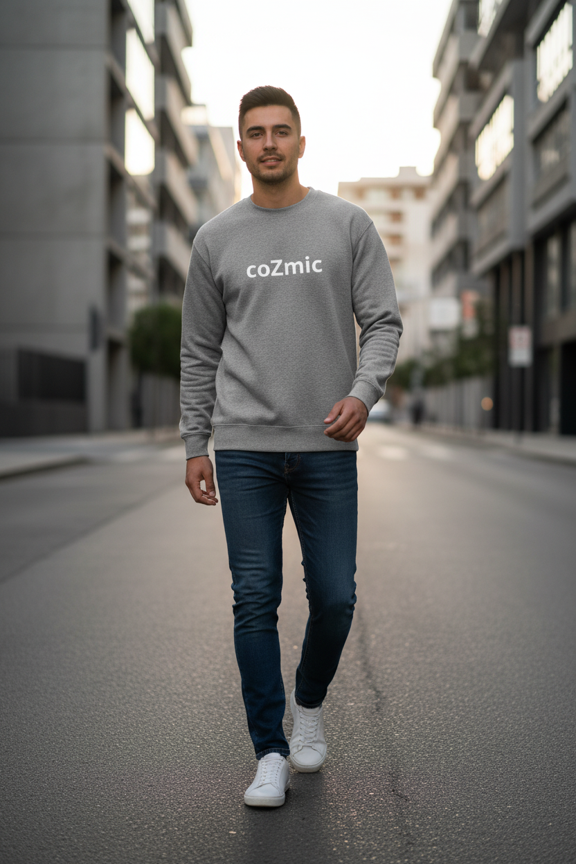 Cozmo Premium Sweatshirt Plus grey lifestyle front