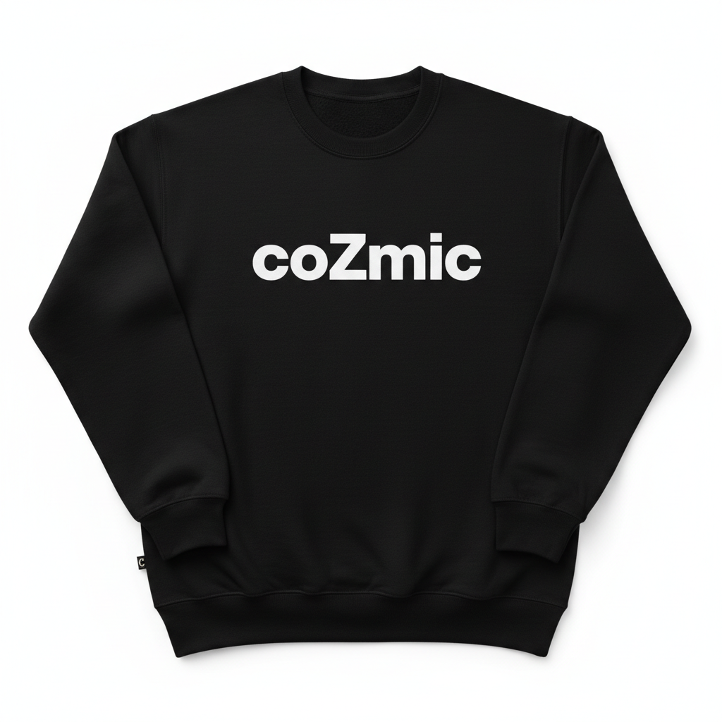 Cozmo Premium Sweatshirt black flat lay front